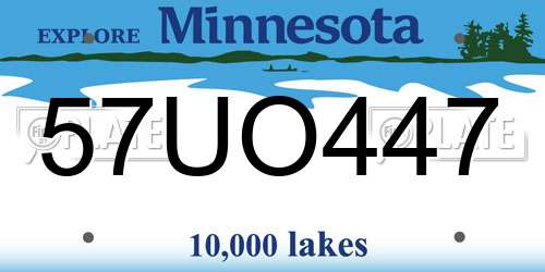57UO447 Minnesota License Plate