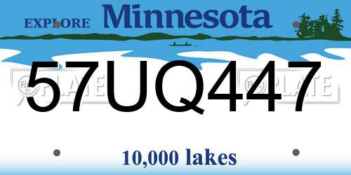57UQ447 Minnesota License Plate