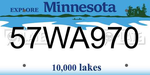 57WA970 Minnesota License Plate