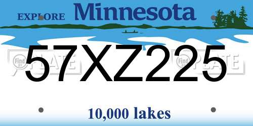 57XZ225 Minnesota License Plate