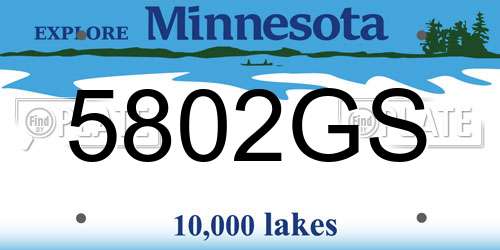 5802GS Minnesota License Plate