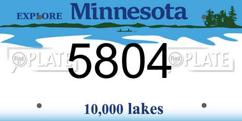 5804 Minnesota License Plate