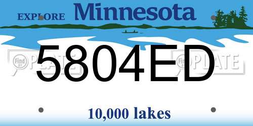 5804ED Minnesota License Plate
