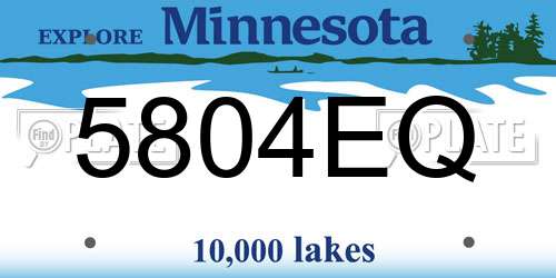 5804EQ Minnesota License Plate
