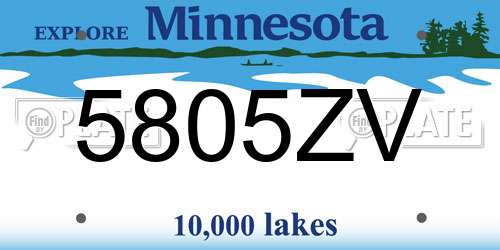 5805ZV Minnesota License Plate
