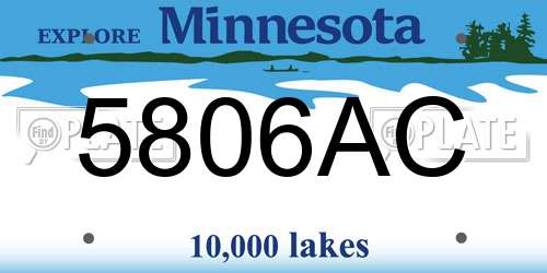 5806AC Minnesota License Plate