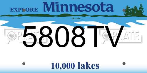 5808TV Minnesota License Plate