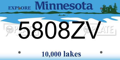 5808ZV Minnesota License Plate