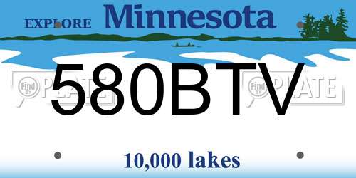 580BTV Minnesota License Plate