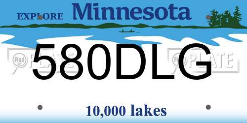 580DLG Minnesota License Plate