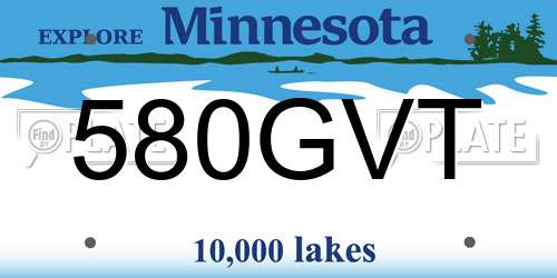 580GVT Minnesota License Plate