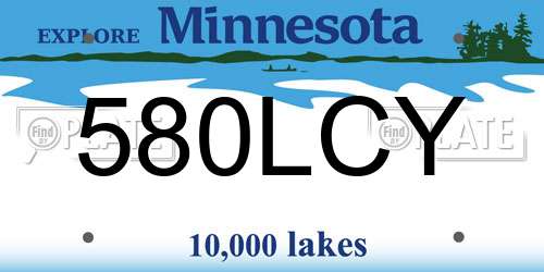 580LCY Minnesota License Plate
