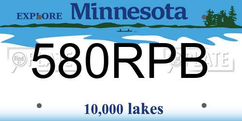 580RPB Minnesota License Plate