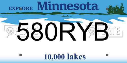 580RYB Minnesota License Plate