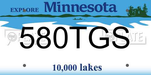 580TGS Minnesota License Plate