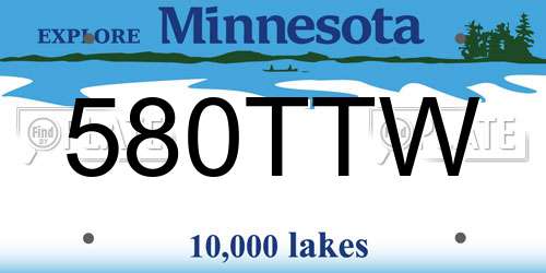 580TTW Minnesota License Plate