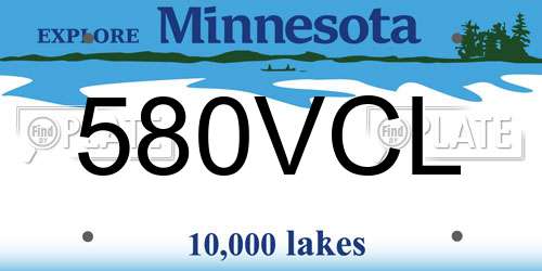 580VCL Minnesota License Plate
