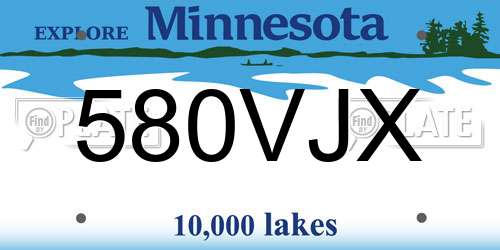 580VJX Minnesota License Plate