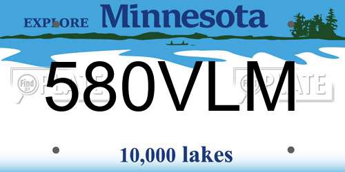 580VLM Minnesota License Plate