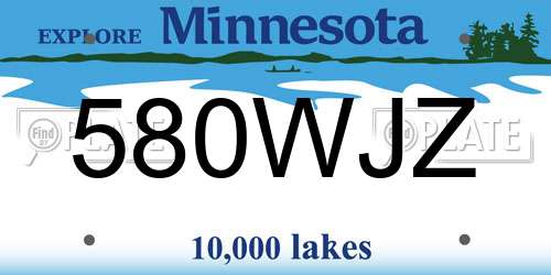 580WJZ Minnesota License Plate