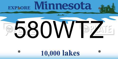 580WTZ Minnesota License Plate