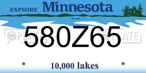 580Z65 Minnesota License Plate