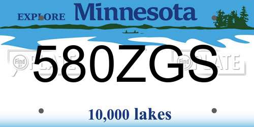 580ZGS Minnesota License Plate