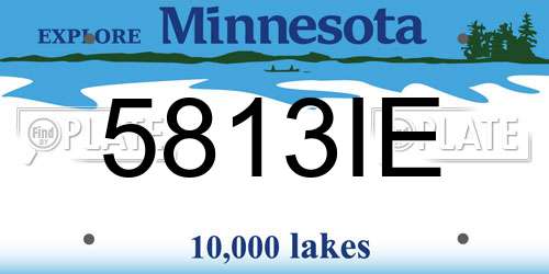 5813IE Minnesota License Plate