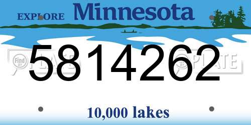 5814262 Minnesota License Plate