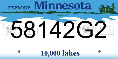 58142G2 Minnesota License Plate