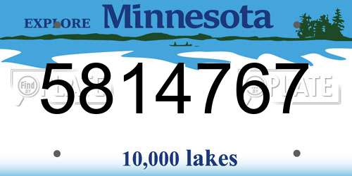 5814767 Minnesota License Plate