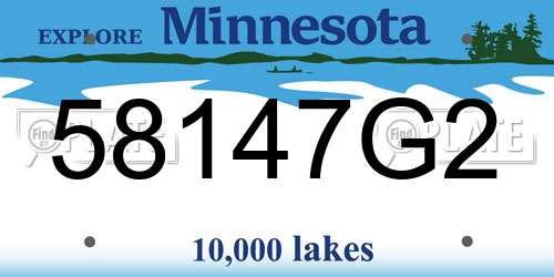 58147G2 Minnesota License Plate