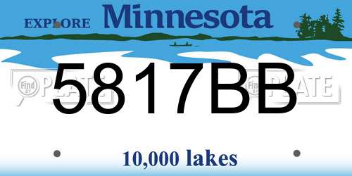 5817BB Minnesota License Plate