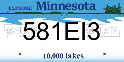 581EI3 Minnesota License Plate