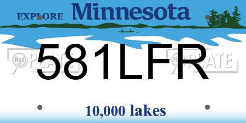 581LFR Minnesota License Plate