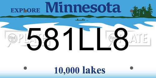 581LL8 Minnesota License Plate