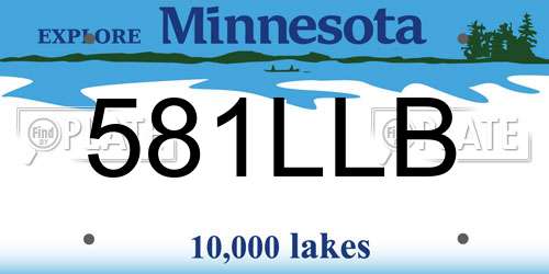 581LLB Minnesota License Plate