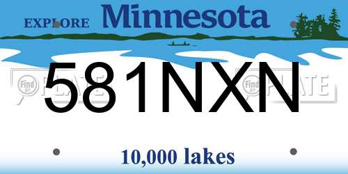 581NXN Minnesota License Plate