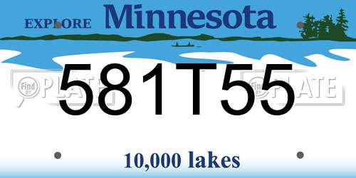581T55 Minnesota License Plate