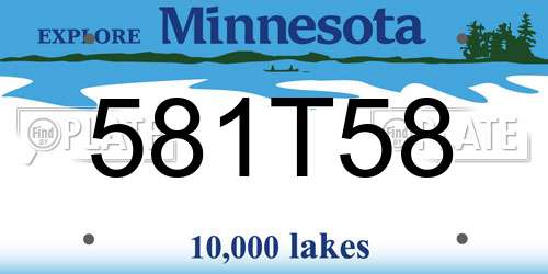 581T58 Minnesota License Plate