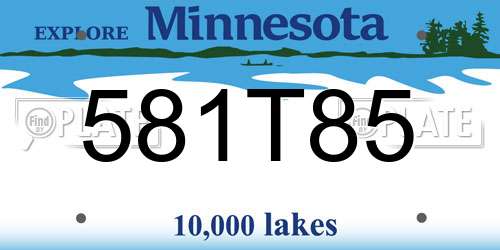 581T85 Minnesota License Plate