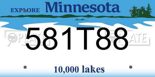 581T88 Minnesota License Plate
