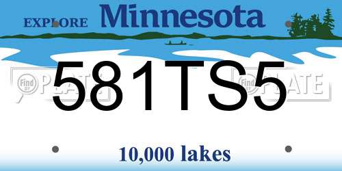 581TS5 Minnesota License Plate