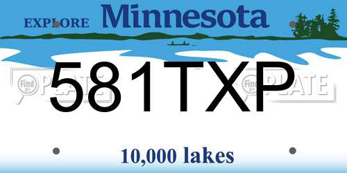 581TXP Minnesota License Plate