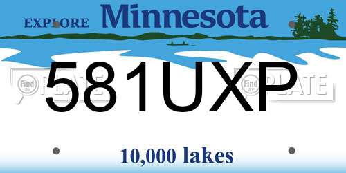 581UXP Minnesota License Plate
