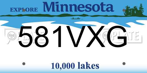 581VXG Minnesota License Plate