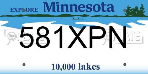 581XPN Minnesota License Plate