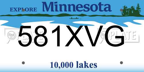 581XVG Minnesota License Plate