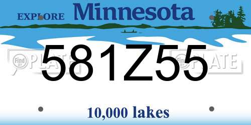 581Z55 Minnesota License Plate