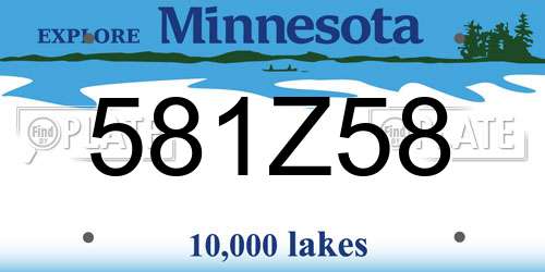 581Z58 Minnesota License Plate
